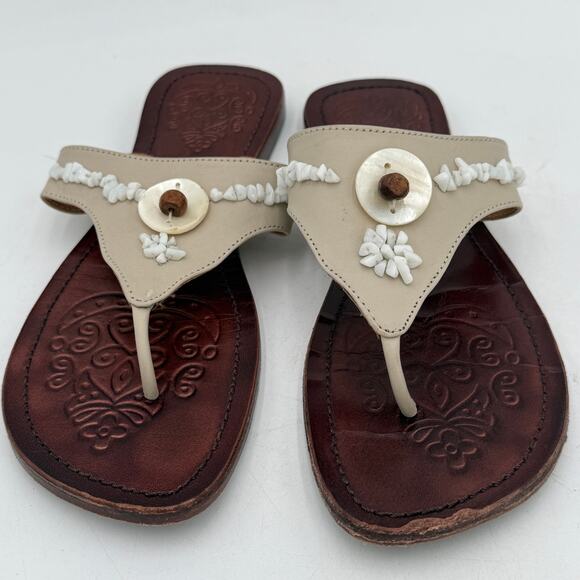 Matisse Women's Leather Beaded Sandals Size 6 - Picture 3 of 8